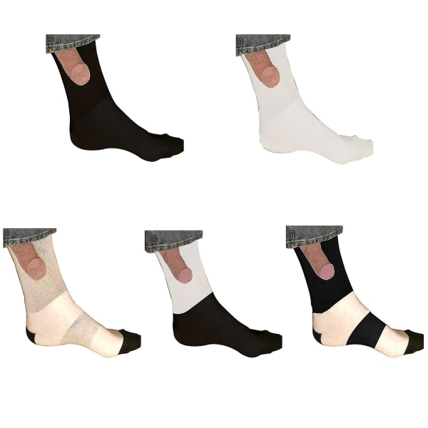 Show Off Socks Dick Herre Dame Sokker Bomuld Super Bløde 2023 Hot-mxbc blackwhite
