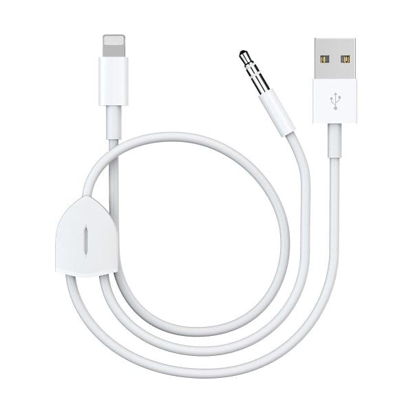 Høretelefonadapter til iPhone, 2 i 1 Lightning til 3,5 mm AUX CDQ