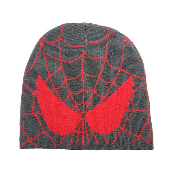 Spider-man Voksne Unisex Vinter Lue Lue For Menn Kvinner Superhelt Spiderman Ski Skull Cap Cosplay kostyme Grey