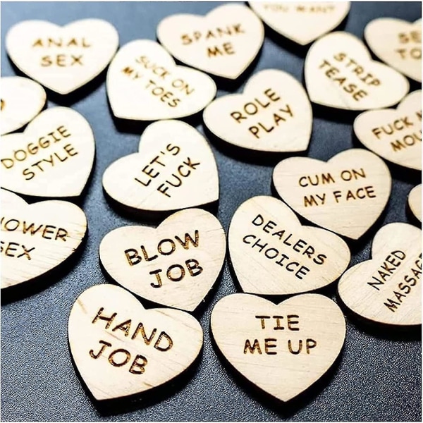 Funny Tokens Funny Wooden Valentines Ornaments, Funny Romantic Sex Gift Pack 1 Heart