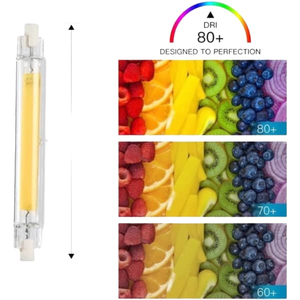 R7S LED Bulb 78mm 10W Dimmable Linear Light Compatible with Kitchen, Bathroom, Garden, 2-Pack