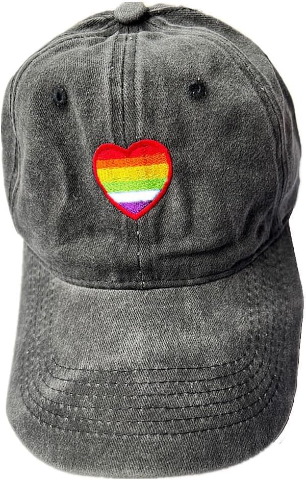 Sort Denim Regnbuekasket – Denim-effekt Hat – Perfekt - Vis Støtte & Mangfoldighed