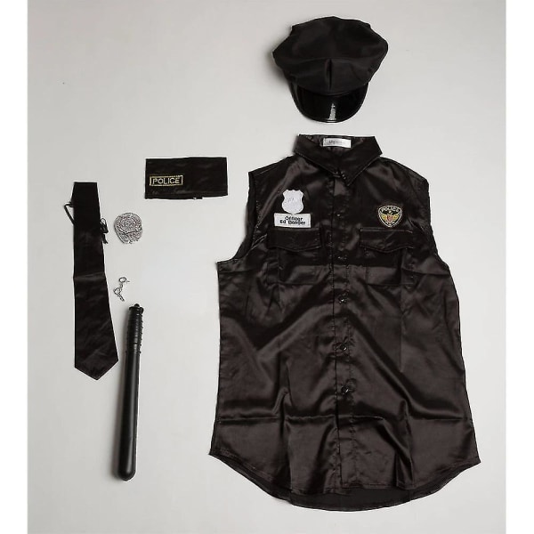 Umorden Halloween kostymer Adult America U.s. Police Dirty Cop Officer Costume Top Shirt Snygga Cosplay-kläder för män