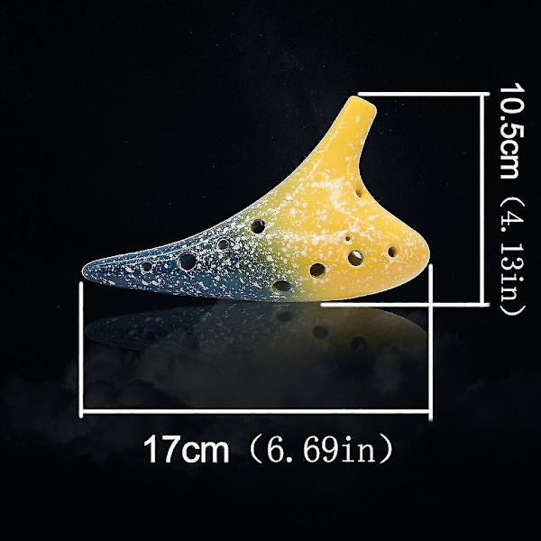 Ocarina 12 hull ocarina ovnsbrent keramisk alt C musikkinstrument med snor og noter