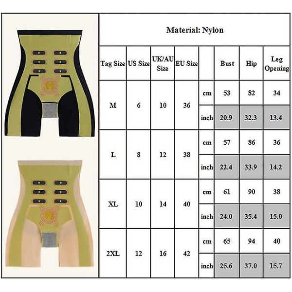 Kvinders mavekontrol, sømløs kropsform Fibergenopretning Hofteløft, grafen honeycomb-stramning shorts til kropsform Apricot 2XL
