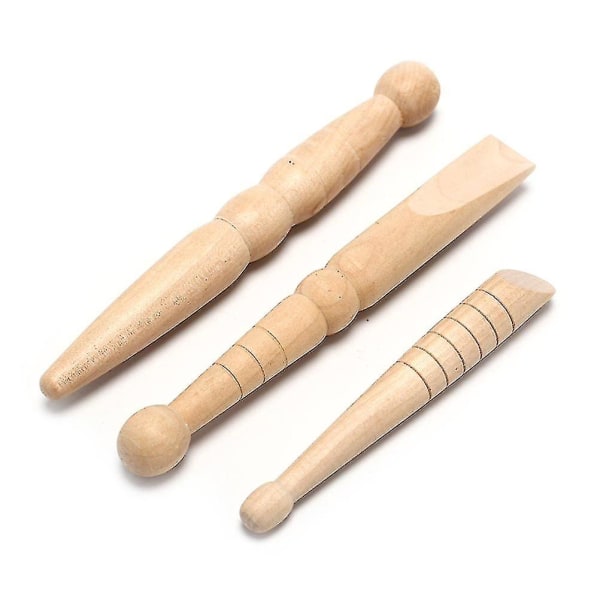 3pcs Natural Wooden Foot Body Massage Stick Relieve Pain Relax Tool Acupuncture Foot Reflexology