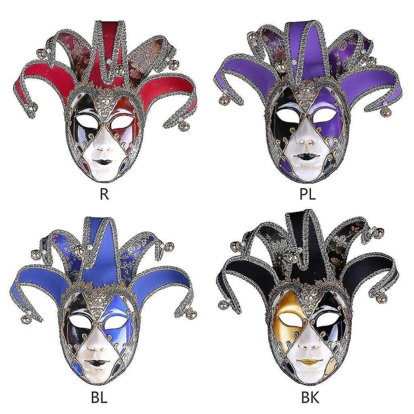 Målade Retro Maskerad Masker Set För Carnival Prom Venetian Typ Masker