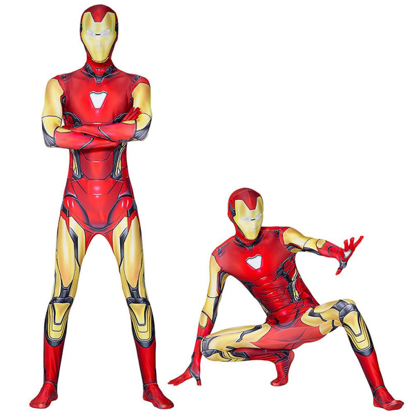Herr Iron Man Cosplay Kostym Bodysuit Helkroppsbyxa Carnival Party 160