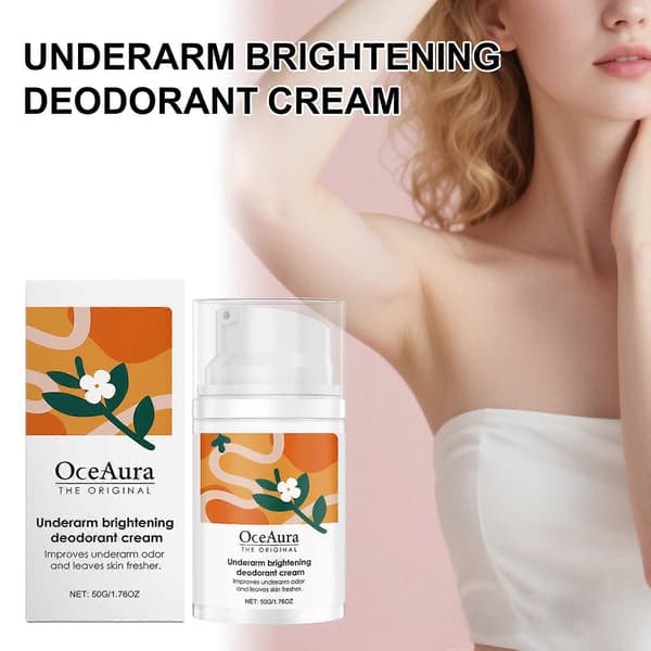 Den originale lysnende deodorantcreme til armhuler til behandling af mørke armhuler, kropslugtfjerner til kvinder og mænd, behandling af indgroede hår 2pcs
