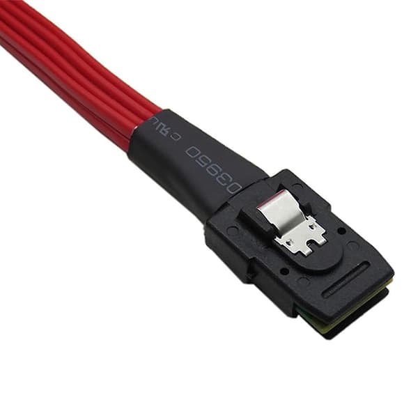 Röd 0.5m Mini Sas 36p 8087 Sff-8087 Till 4 Sata Splitter Kabel Forward Breakout Adapter För PC Dator Server Tillbehör