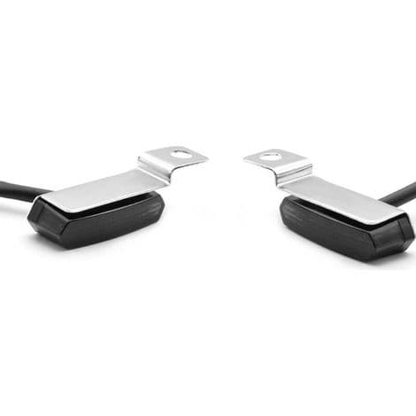 Par universelle LED-blinklys, glat styrbremse-koblingsblinklys, mini motorcykelblinklys, sort
