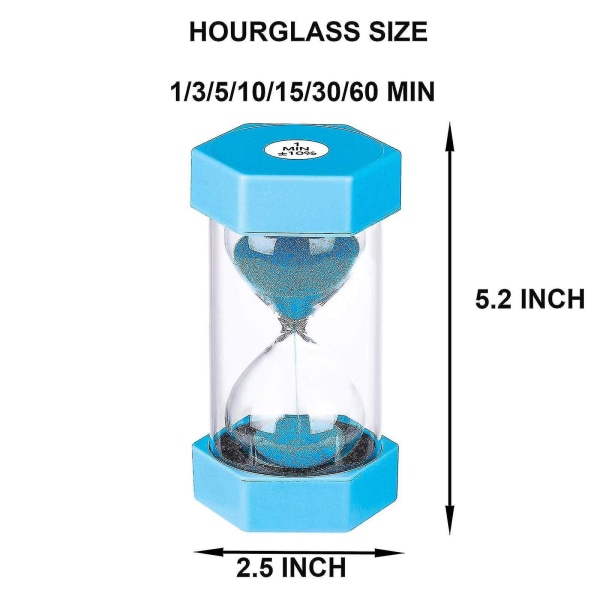 Timeglass Sand Timer 60 minutter: Plastic Sand Clock, gigantisk Blue Sand Watch , Arena 60 min