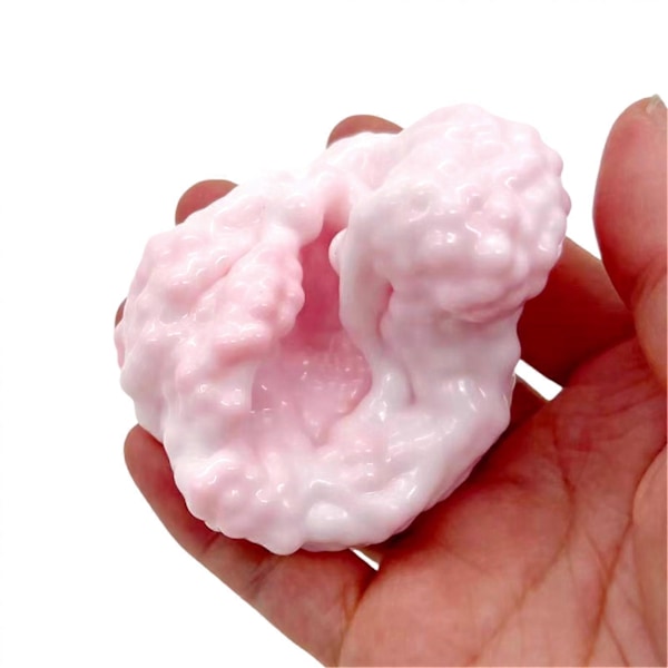 Vakuum Druv Stressboll Handgjord Stretchig Stressboll Squishys Leksak för Vuxna Barn Pink