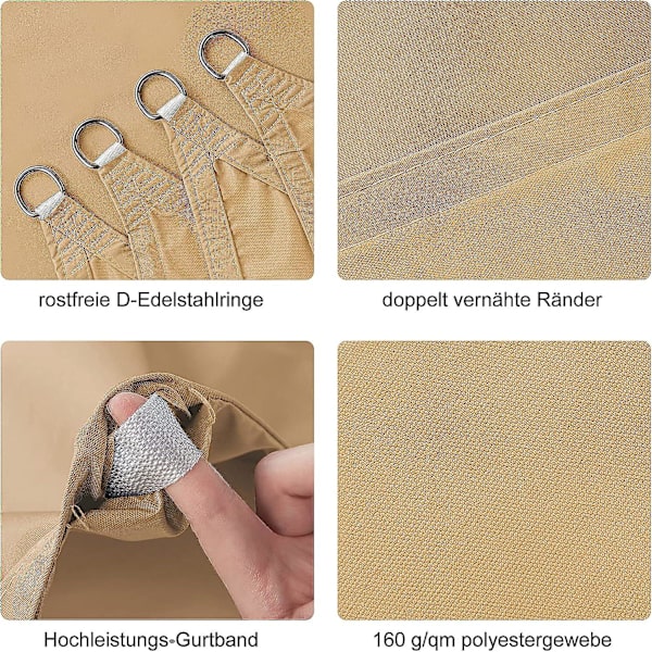 2x3m Rektangulärt Vattentätt Solsegel, Vattenavvisande Pes Solsegel, 3x2m Rektangulärt Solskyddsnät, Resistent 98% UV-strålskydd För Uteplats Däck Utomhus
