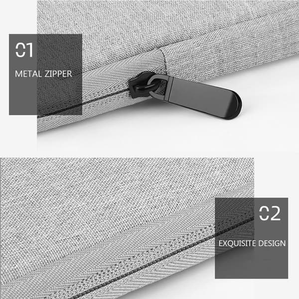 11-15,6 tommer taske med etui til bærbar computer, lysegrå Light Grey 15.4 inch