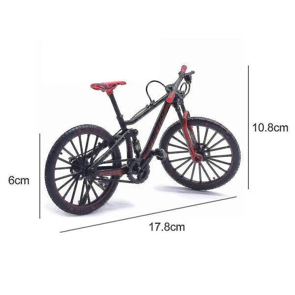 Mini 1:10 legeret cykel Skalamodel Dasktop Simulering Ornament Finger Mountain Bikes Legetøj Red