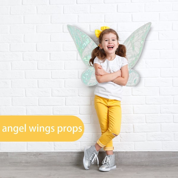 Sparkling Fairy Wings aikuisille Pue Sparkling Sheer Wings Halloween Fairy Puku Enkelin Siivet Lapsille Tytöt Naiset