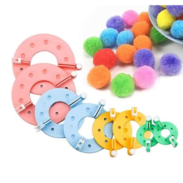 8 st Pompom Maker i 4 Storlekar Pom Pom Maker Hantverk Fluff Boll Vävare Kit Pom Pom Maker Pom Pom Mall Fluff Boll DIY Nål Hantverk Verktygssats För Barn Vuxna
