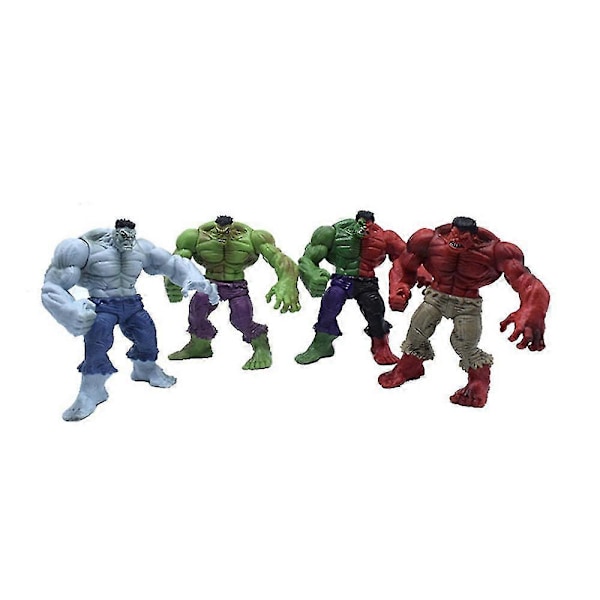 4-pack Superhjälte Hulk Figur Leksak Flerfärgad Hulk Actionfigurer Samlarobjekt Modellleksaker Barn Pojkar Presenter