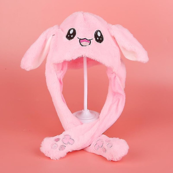 Plysch kaninhatt kan röra sig Intressanta söta mjuka plyschkaninhattpresenter för flickor No Light Blue Bunny Hat