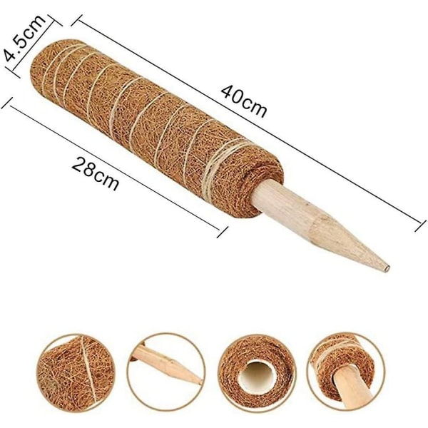 2 kpl 40 cm kookostikku, kasvien istutukseen Kasvin nimi Tukea kookoskiipeilykasvien jalusta