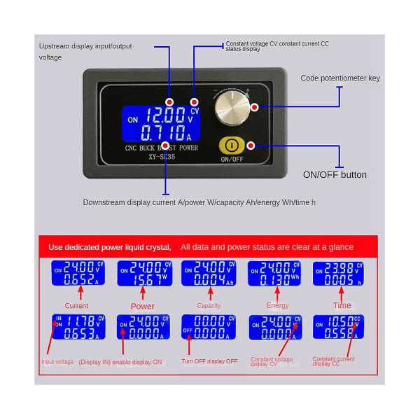 50w DC Cnc verenpainetta alentava tehostusmuunnin 5-30v säädettävä power tulo vakiojännite niin