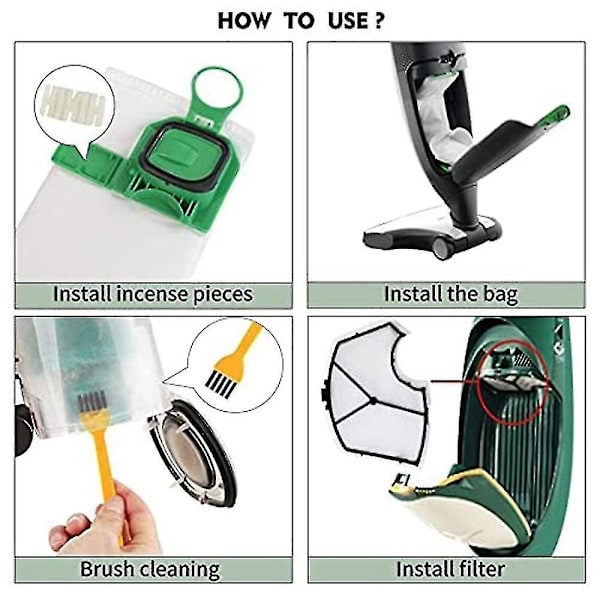 För Kobold Dammsugarpåse Kit Kompatibel för Vorwerk Kobold Vk140 Vk150-b
