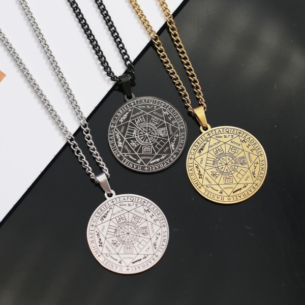 7 Archangels Pendant Seal Of Solomon Tetragrammaton Men Angels Sigil Necklace Seals Of Seven Archangels Talisman silver