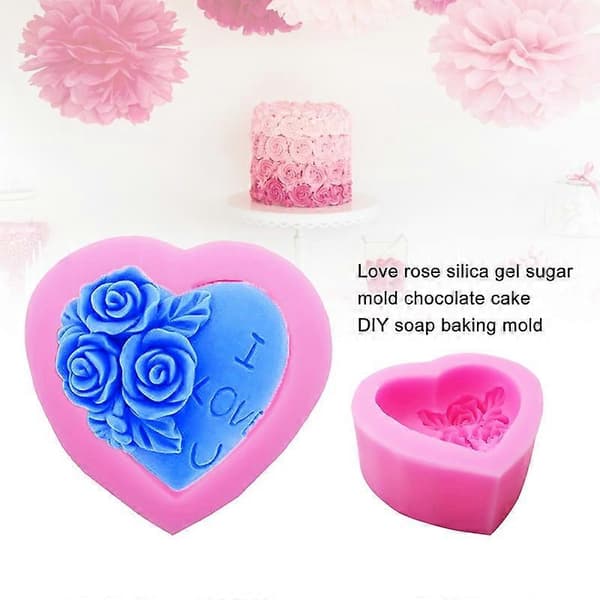 Silikon Fondant Kjærlighet Hjerteform Form Kakedekorering Sjokolade Bakeform JIKAIX