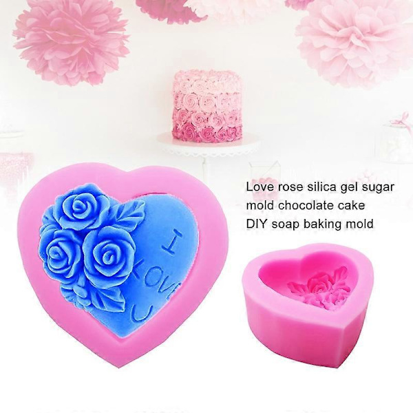 Silikone Fondant Kærlighed Hjerteform Form Kagepynt Chokolade Bageform JIKAIX