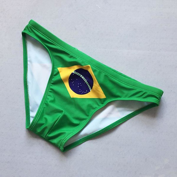 Herre bikini brasiliansk flag badetøj Badetrusser Sexede mini badebukser Drenge badedragt Badedragt Strandshorts Aus Narrow Side BR XL