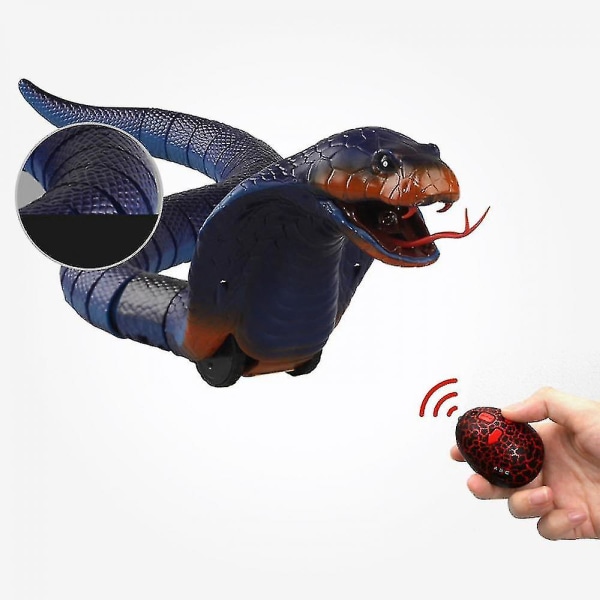 Realistisk Cobra-legetøj med fjernopladning Blue
