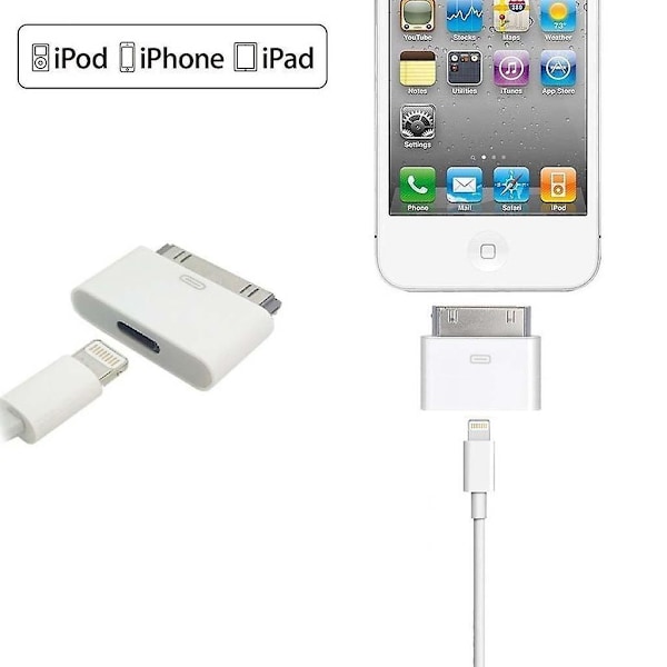 30-PIN Adapter 8-Pin Hona till 30-Pin Hane Adapter för phone4 4S 2 3 för iPod