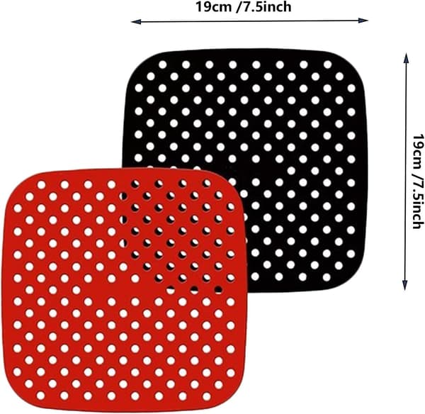 2 stk luftfritøsplatter firkantet genanvendelig silikone måtte non-stick luftfritøsfoder, store luftcirkulationshål let at rengøre luftfritøser