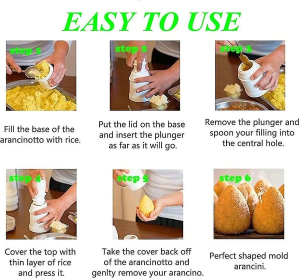 Arancini Maker Form, DIY Risballform, multifunksjonell Risball Maker Shake, hjemmelaget Fylt Kjøtt Point Ball-yu