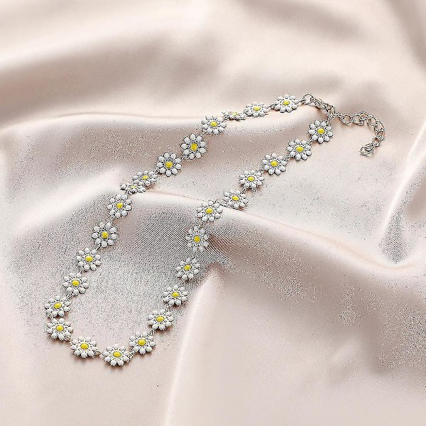Boho Dame Hvit Tusenfryd Halskjede Choker Smykker Gave