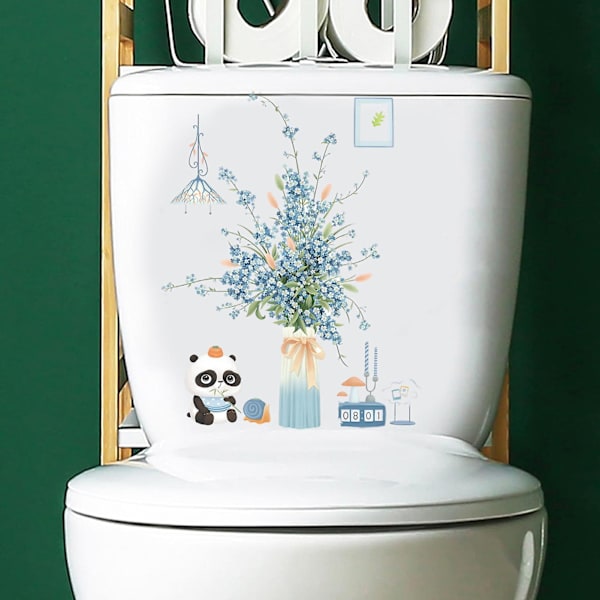Vahva WC-tarra Kukka Panda -kuvio Seinätarra Vedenpitävä Tarra Kylpyhuoneen Sisustukseen