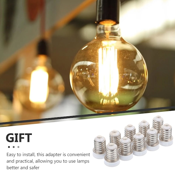 10 st Lampans Adapterlampahållare Adapter E14 Till E12 Glödlampa Adapter Försörjning