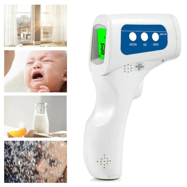 Infraröd Panntermometer Beröringsfri Digital Temperaturmätningsenhet LCD-skärm Feberindikator Bakgrundsbelysning För Kroppsyta Rum