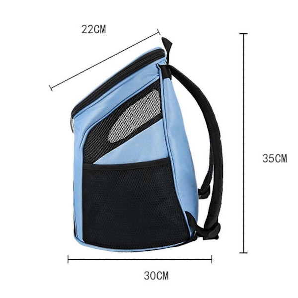 Kattryggsäck Transportbur Bärbar Kattbärväska Lättvikts Djurbärväska Ventilerad för Små Djur Katt Valp Camping Promenader Light Blue