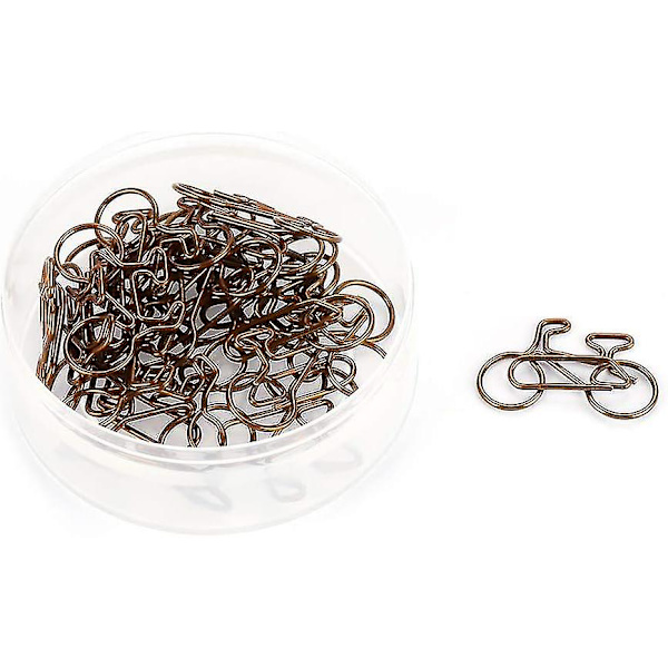 20 st Metall Cykelformade Gem Kaffe Färg Bokmärke Kontor Skola Pappersklämma