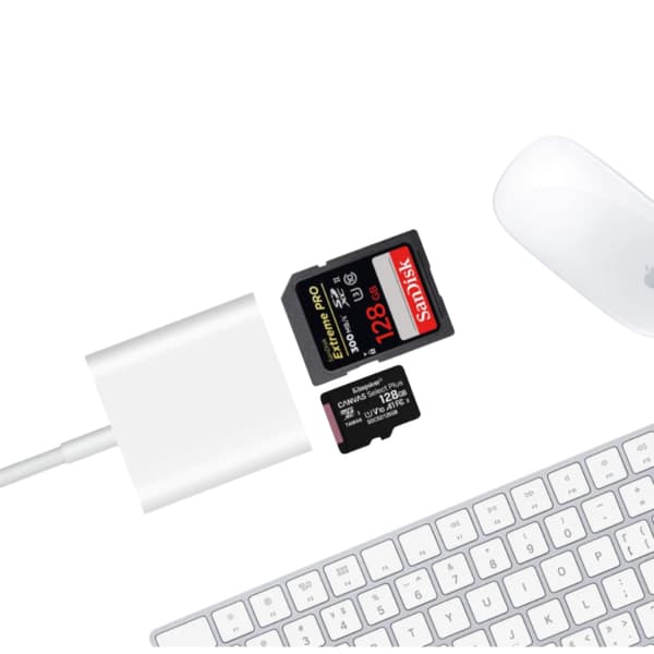 Lightning till SD-kortläsare iPhone Vit - SD-kortläsare 1-pack