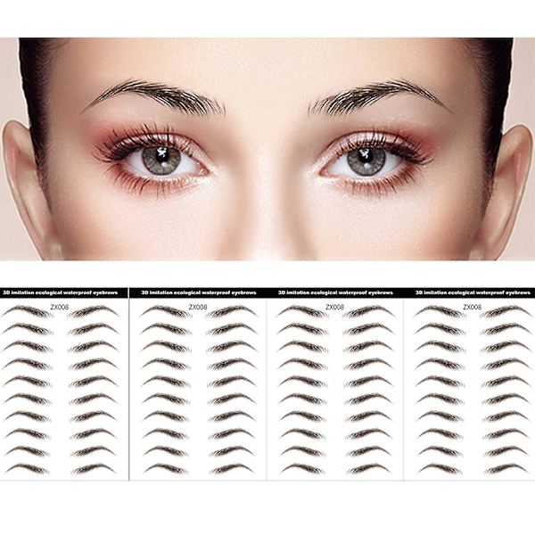 40 Par 4d Hårlignende Vandtætte Brune Øjenbryn Tattoo Klistermærker, Langtidsholdbare Naturlige Vandtætte Bioniske Øjenbryn Transfer Klistermærker, Makeup Tilbehør