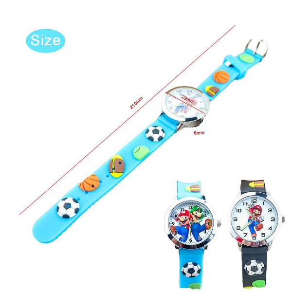 Børn Drenge Piger Cartoon Super Mario Doll Watch Quartz Armbåndsur D