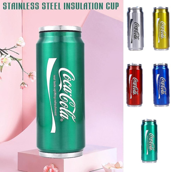 350 ml/500 ml Coca Cola-mugg, varm och kall isolering, 304 termos i rostfritt stål, gigantisk koksvattenflaska, Custom Car Tra Actual Capacity 180 Ml Silver