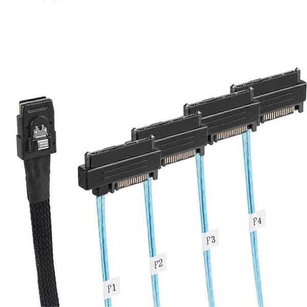 Mini SAS SFF-8087 til 4 SFF-8482 Server Array Kort Harddisk Datakabel SATA Strømkabel