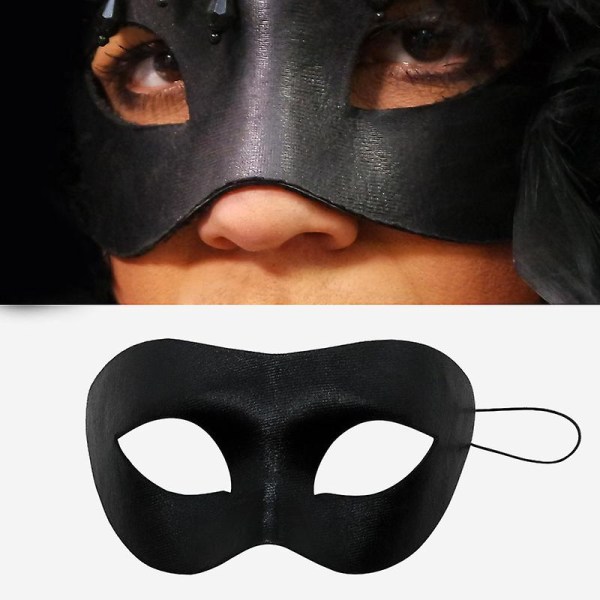 Maskerademaske til mænd sort, Halloween venetianske voksenmaskermasker, sort fastelavnsmaske