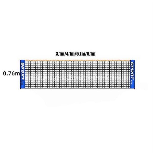 Bærbar sammenleggbar Enkel 3m 4m 5m 6m Tennisnett Badmintonnett 5.1M