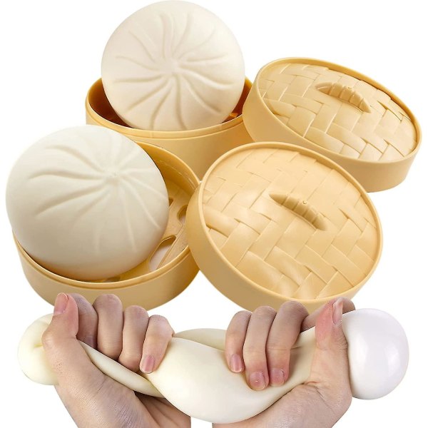 2-pak Dumpling Squishy Fidget Legetøj, Dumpling Stress Bold, Dampet fyldt bolle, Squishies Stress Relief Dekompression Legetøj