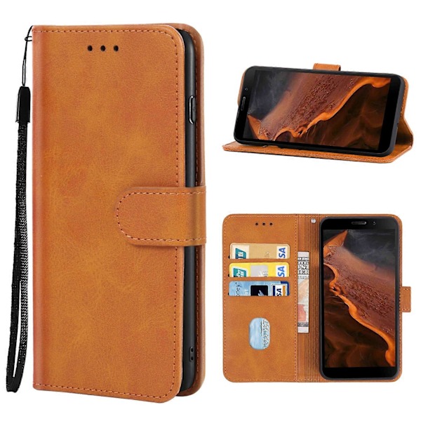 Doogee S61/S61 Pro Nahkainen Puhelinkotelo Brown